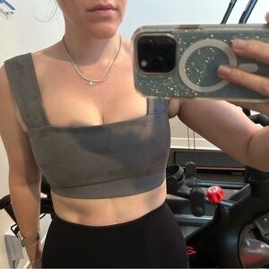 Brand new with tags Susana Monaco crop top tank faux suede silver grey XS